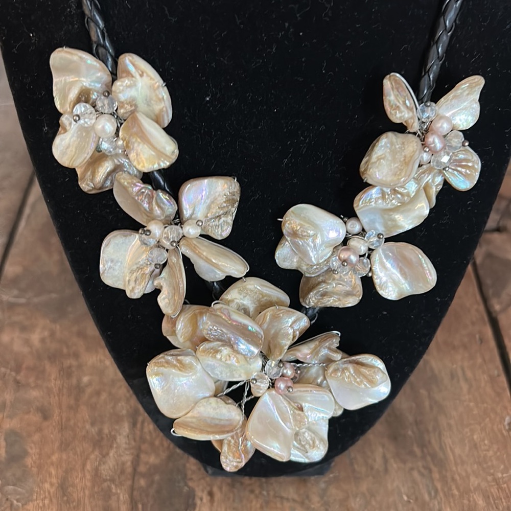 Artisan flower necklace